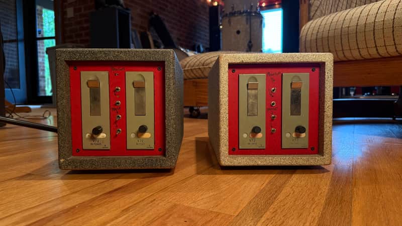 Siemens / Telefunken V72 Tube Microphone Preamps (4 Modules) 1950’s - Gray/Red Custom Rack System image 1