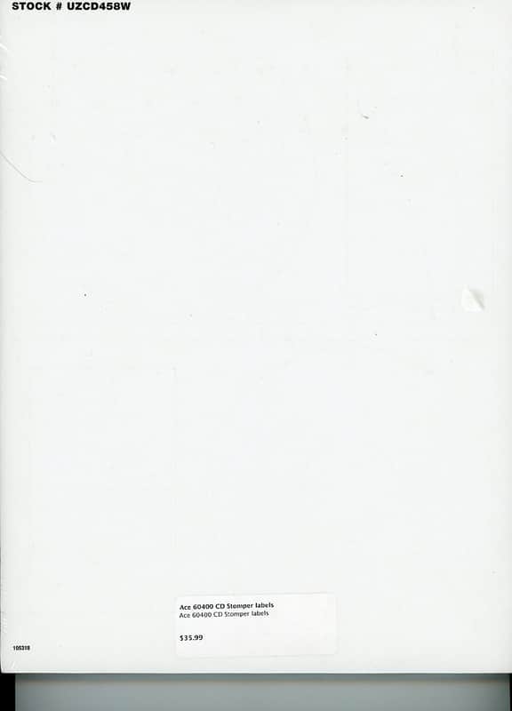 ACE CD STOMPER 2 UP LABELS 4@100 PACKS 60400 - WHITE image 1
