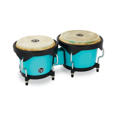 Latin Percussion 6 1/4-Inch and 7 1/4-Inch Bongos with Carrying Bag and Tuning Wrench (Sea Foam) image 1