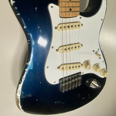 1983 E-Series USA Fender Stratocaster Neck  Hardtail MJT Lake Placid Blue Pine Body image 9