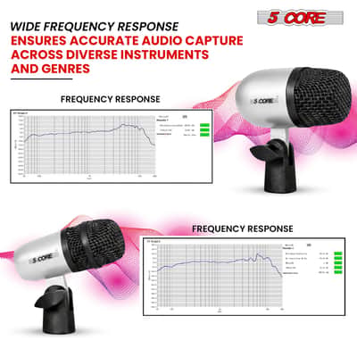 5 Core Conga Mic Snare Tom Set Professional XLR Cardioid Condenser Instrument Microphone Kit image 2