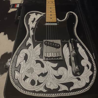 1997 Fender Telecaster American Standard w/Waylon Jennings-style Custom Leather Cover/Wrap & Hard Case image 4