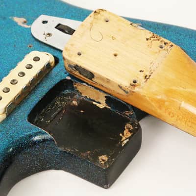 1962 Fender Jaguar - Original Custom Order Blue Sparkle... with BLACK back and pickguard! image 9