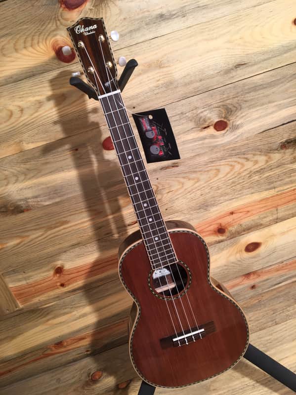 Ohana TK-42 Sinker Redwood/Rosewood Tenor Ukulele image 2