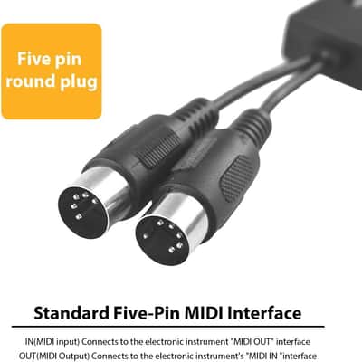 MIDI Adapter MIDI Interface Midi Cable MIDI to Wireless BT 5.0 Adapter MIDI in MIDI Out Anti-Interference MIDI Device for Digital Pianos Electronic Pianos MIDI Keyboards image 3