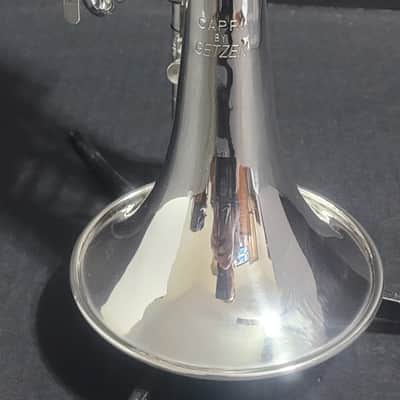 Getzen Capri 580S Cornet  ,2 Mouthpieces & soft case  .1980-1985 - Silver plated image 17
