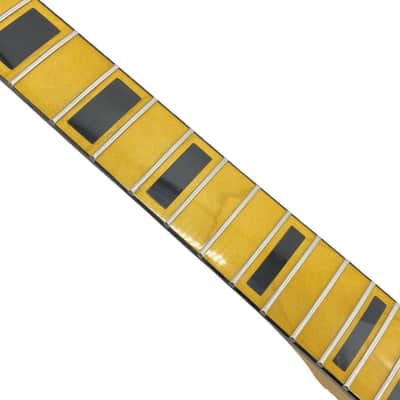 Vintage Yellow Gloss Maple Tele/Strat-Style Guitar Neck, 22 Fret, 25.5" Scale image 3