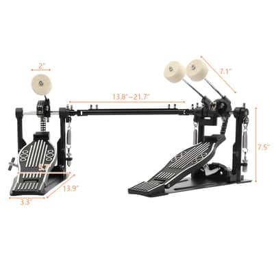Cxxss Wool Felt Hammer Double Drum Pedal Professional Double Bass Drum Pedal Black image 1