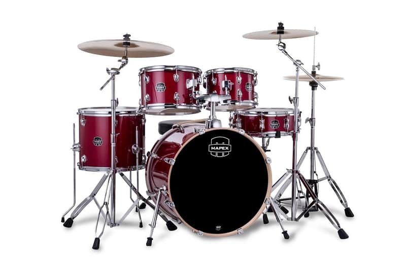 Mapex VE5045FTC Venus Fusion Shell Pack, 20" Bass Drum, Crimson Red Sparkle image 1