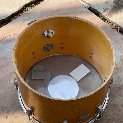 1970's Ludwig 14" Concert Timp Tom Gold Sparkle 10x14 6-PLy image 9