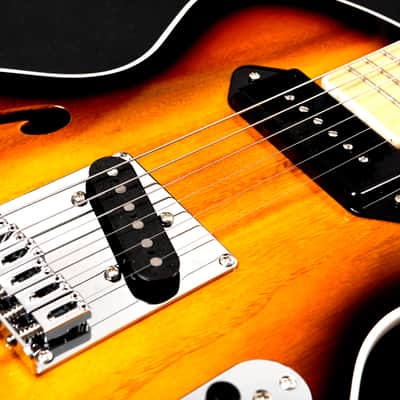 BootLegger Guitar Single Barrel Brown Red Black Burst Custom Case & Flask P90 & Single Coil image 10