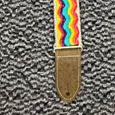 LM Products FM2-RB 2-Inch Vintage Cotton Weave Rainbow Adjustable Guitar Strap image 4