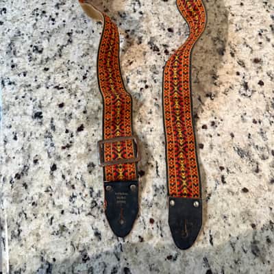 Hootennanny Ace Style Strap Imperial Music Store 60s-70s - Orangy yellow image 2