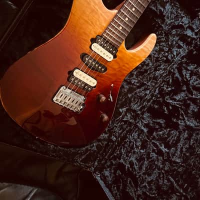 Suhr Modern Carve Top Desert Gradient Angel Quilt Mahogany Back, Cocobolo knobs and Covers image 6