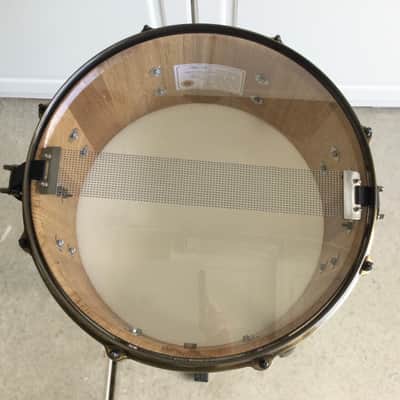 Scott’s Custom Drums 6 1/2”x14” oak stave snare drum 2024 - Natural lacquer image 8