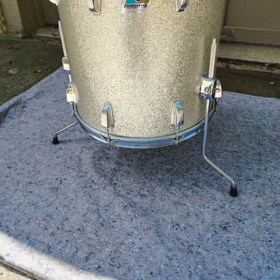 Ludwig 3 Ply 16x16 Floor Tom with Double Mufflers 1970's - Silver Sparkle image 1