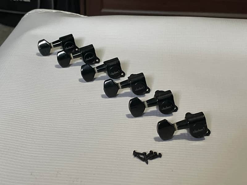 2005 Era Jackson Dinky Guitar Black Reverse Jin Ho Korea Tuners Tuning Pegs 6 In Line image 1