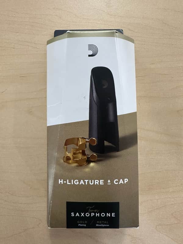 D'Addario HTS2G H Ligature and Cap for Tenor Saxophone - Gold Bild 1