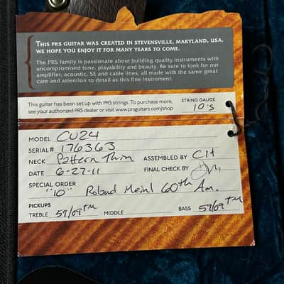 PRS Paul Reed Smith Custom 24 Private Stock Level 60th Anniversary Meinl Special Edition 2011 - Blackgold image 12