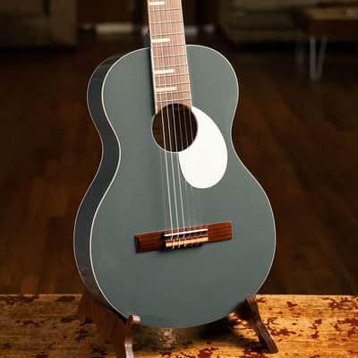 Ortega Guitars 6 Gaucho Series Nylon String Parlor Guitar w/Bag, Right, Platinum Grat (RGA-PLT) image 9