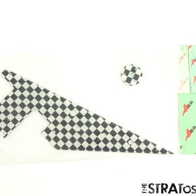 NOS WD Music Flying V Style Black & White Checkerboard PICKGUARD + Jack Cover
