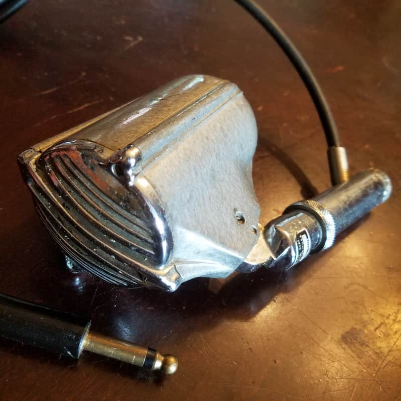 Astatic DNHZ Vintage Dynamic Mic and flex stand lo-fi hi-Z the commentator 1950s - hammered silver and chrome image 1