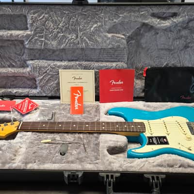 Fender American Professional II Stratocaster LEFT HAND BRAND NEW 75TH ANNIVERSARY 2021 Model Miami Blue Rosewood USA LH Lefty Handed Electric Guitar image 1