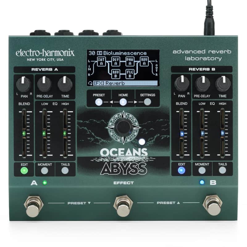 New Electro-Harmonix EHX Oceans Abyss Advanced Reverb Laboratory Effects Pedal image 1