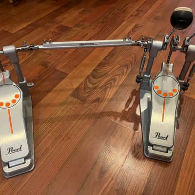 Pearl P932 Demonator Longboard Chain-Drive Double Bass Drum Pedal 2010s - Chrome / Orange image 1