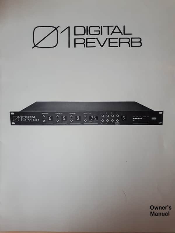 Owner's Manual for MXR 01 Digital Reverb 1984 image 1