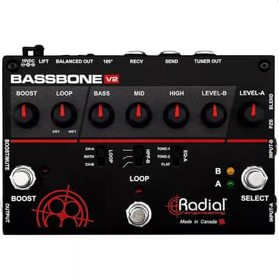 RADIAL ENGINEERING BASSBONE V2 2 Channel Live & Studio Bass Instrument Preamp image 1