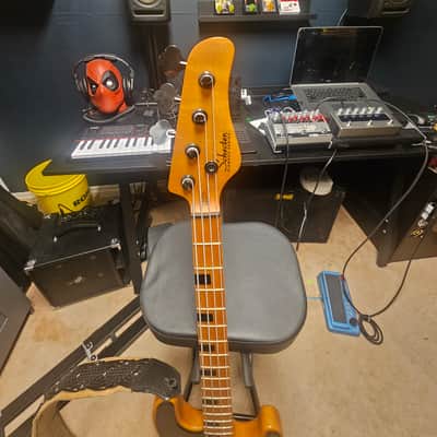 Schecter Model-T Session 4-String Bass 2010s - Aged Natural Satin image 2