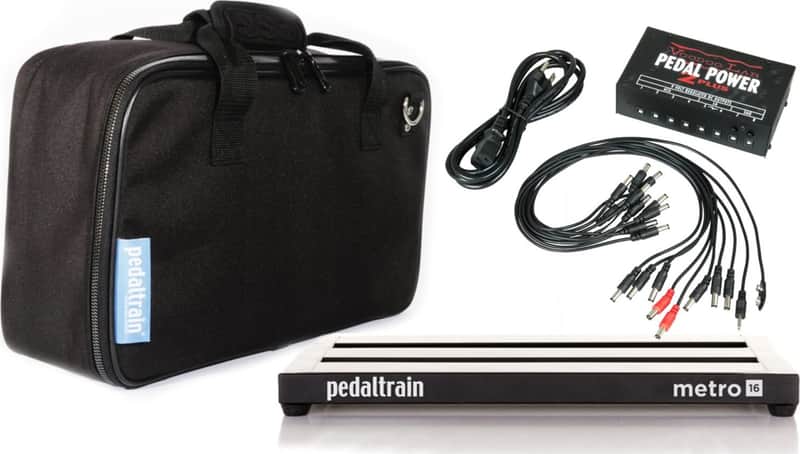 Pedaltrain Metro 16 3-RAIL, 16" x 8" PEDALBOARD w/Soft Case and Voodoo Lab Pedal Power 2 Plus Power Supply image 1
