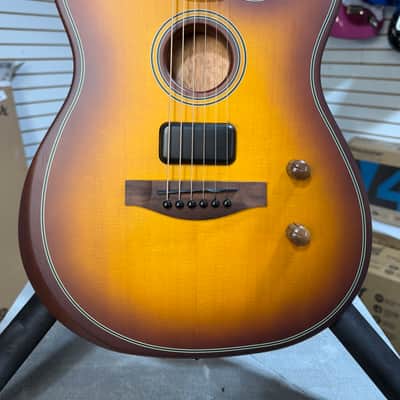 Fender Acoustasonic Standard Telecaster Acoustic-electric Guitar - Honey Burst & PLEK*D #048 image 2