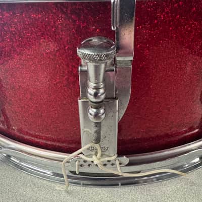 Ludwig #491 5x14 1960’s Pioneer Snare - Red Sparkle Mint image 7