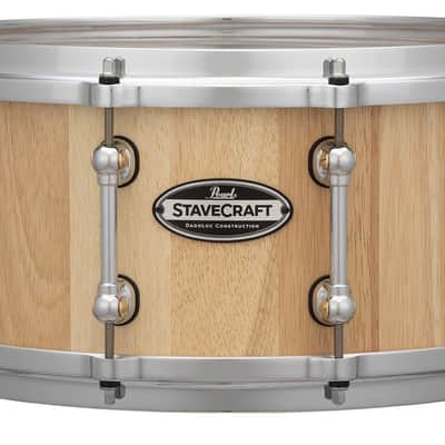 Pearl StaveCraft 14"x6.5" Maximum Volume Snare Drum with 20mm Thai Oak shell, Makha DadoLoc and MasterCast Die-Cast Hoops in Hand-Rubbed Natural Satin Finish image 1