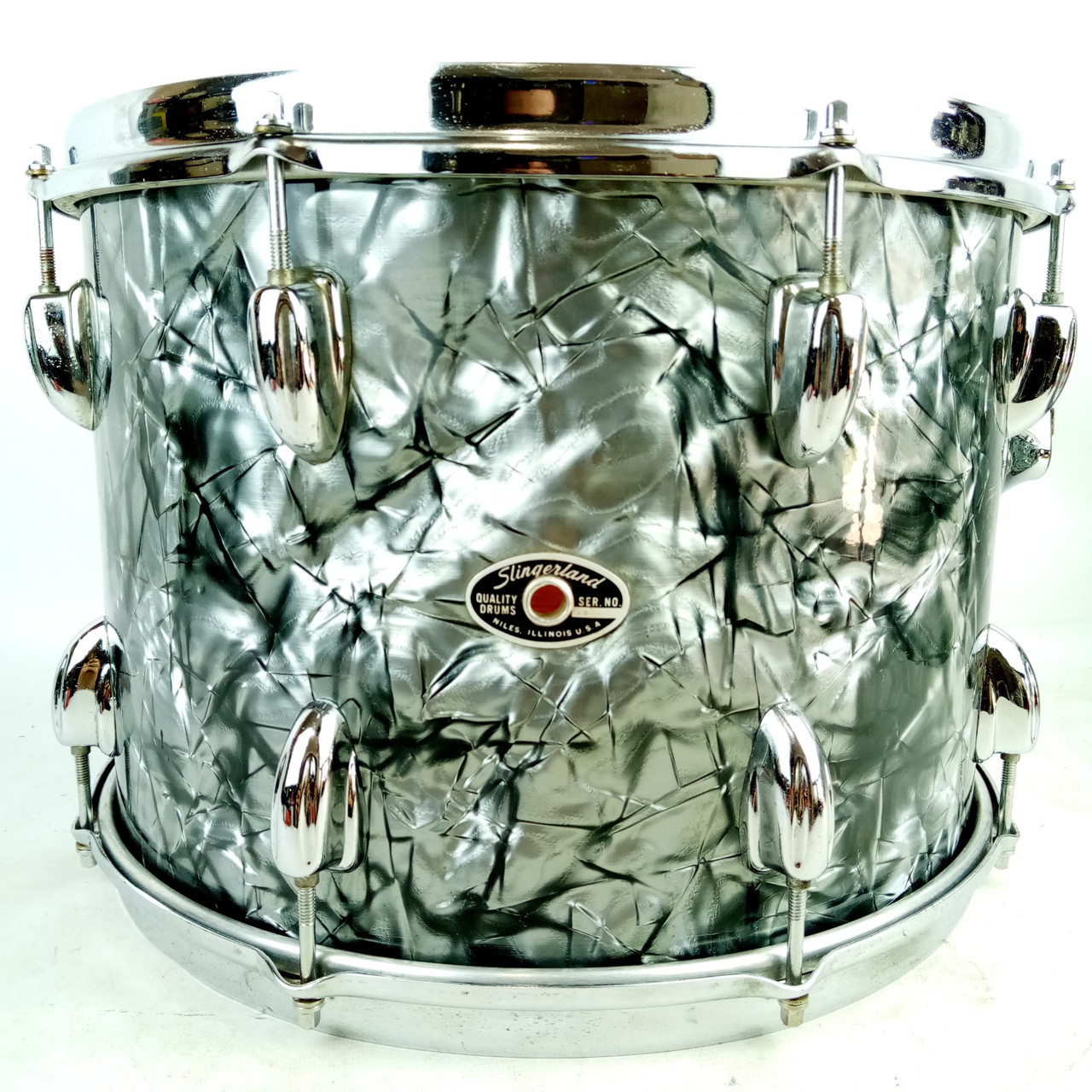 Slingerland 10x14"3Ply Black Diamond Pearl Tom Drum Sound King 70s Niles USA BDP — main photograph