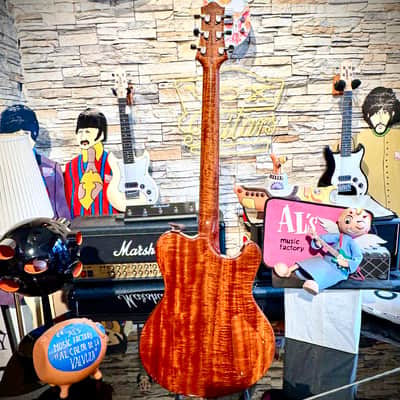 Nik Huber DOLPHIN CUSTOM LEFTY Super Flame Top Curly Mahogany  BRAZILIAN ROSEWOOD ( 2010) image 4