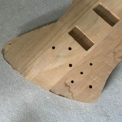 Mahogany Wood Firebird Style Bass Guitar Body image 4