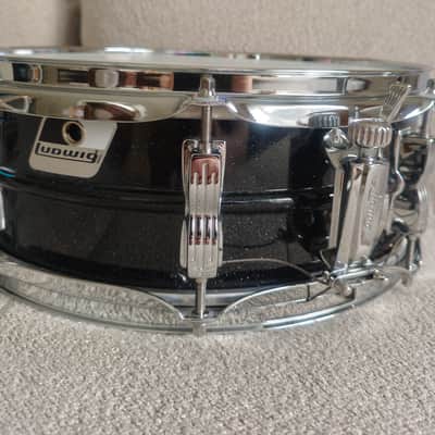 Ludwig LM404 Acrolite 5x14" 8-Lug Aluminum Snare Drum with Black/White Badge 1994 - 2012 - Black Galaxy image 4