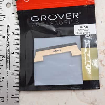 Grover Set of 9 Acousticraft Tenor Banjo Bridge 5/8" - 5 String - Maple & Ebony - Germany-New! NOS image 7