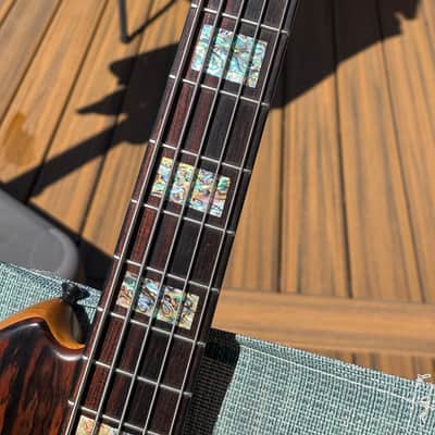Ken Lawrence Chamberbrase II 5 string electric bass guitar LED's image 9