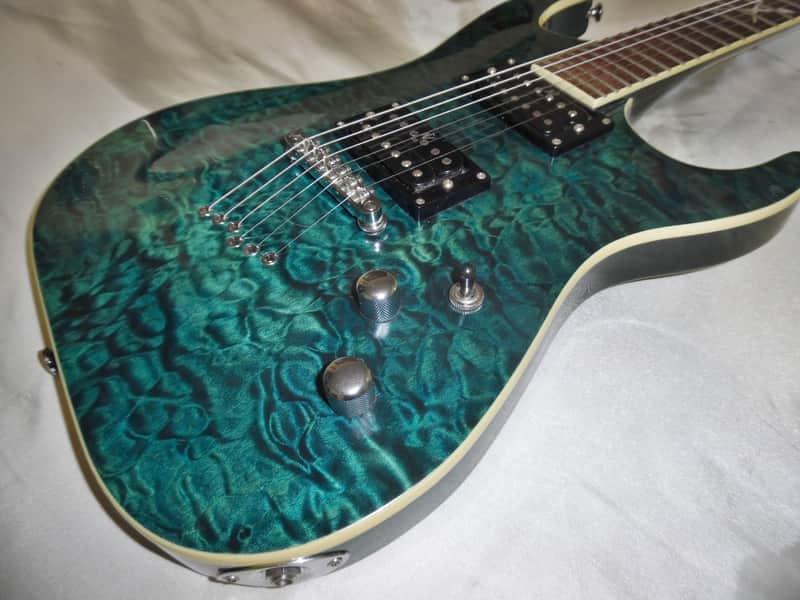 Washburn X-50 Q -Guitars4cancer- Neck-thru body, Quilted Maple Top, Trans Blue, Bound, Buzz Felten image 1