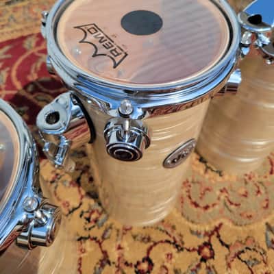 DW Collector's Series Maple Standard Rata Toms 4pc - 12x6, 14x6, 16x6, 18x6 - Creme Oyster (C013-11) image 7