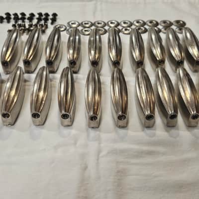 Vintage 1935-48 Slingerland Radio King Bass Drum Streamline Lug Set (20) Nickel NOB 3" Chicago USA image 3