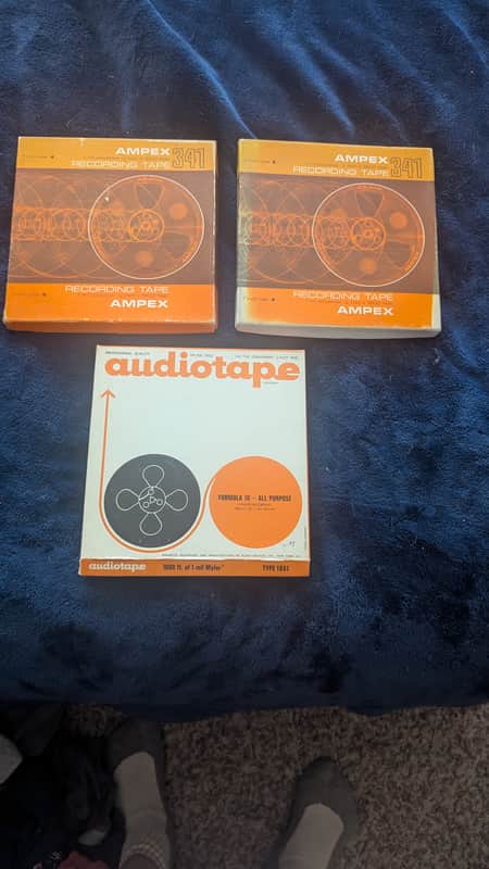 Ampex & Audio Tape 7" Reel Lot of 3 341 & Formula 10 Late 60's - Polyester & Mylar2 image 1
