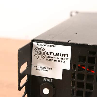 Crown CTs 3000 Two-Channel 1500W Power Amplifier CG010T7 image 10