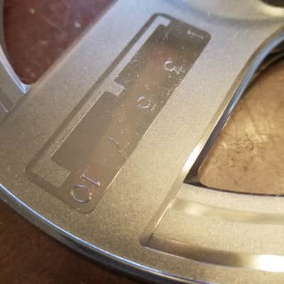 Radio Shack pair 7" R2R tape reels 1/4" magnetic tape take up supply USA made 1970s - dark grey plastic image 4