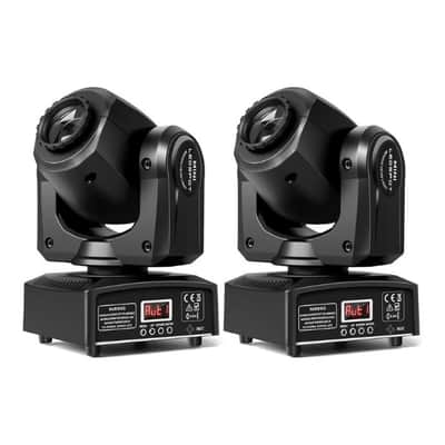 Stage Lights Moving Head Lights 8 Gobos 8 Colors 11 Channels 25W Spotlights DMX 512 with Sound Activated for Wedding DJ Party Stage Lighting 2PCS image 1