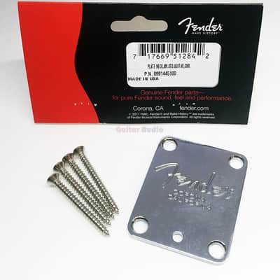 Genuine Fender AM/American Series Corona Neck Plate with Microtilt - Chrome image 1